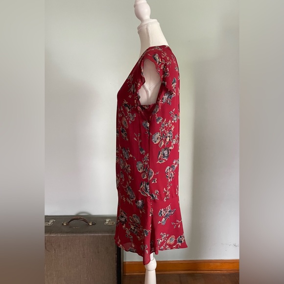 Joie Almarie B Silk Floral Dress Tandoori Red Size Small - Picture 6 of 13